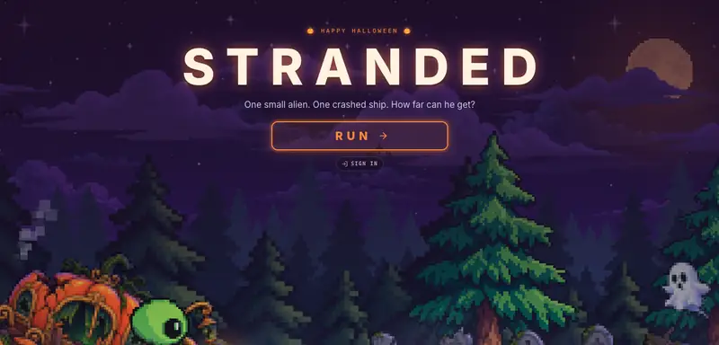 STRANDED start screen