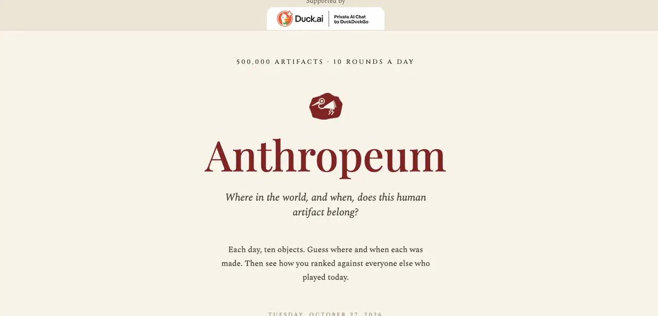 Anthropeum landing page