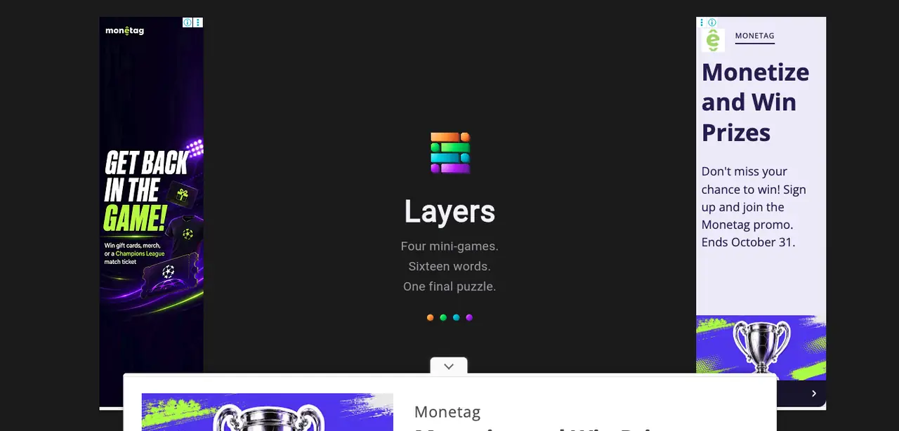 Layers start screen